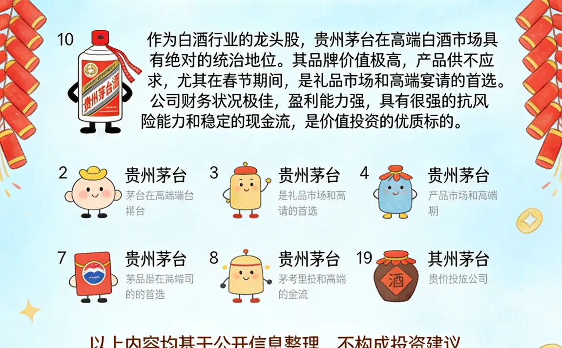 过年消费概念,相关的10家公司