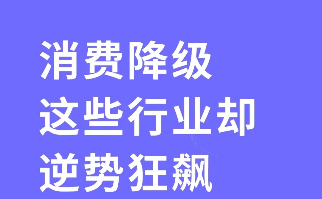 消费降级,这些行业却逆势狂飙