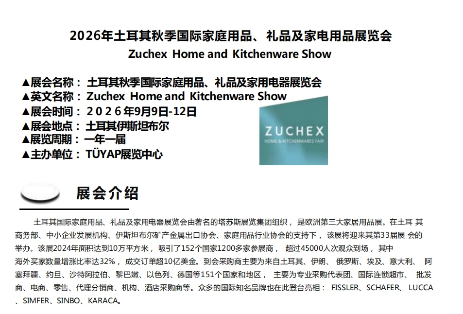 土耳其家庭用品、家用电器和礼品展览会