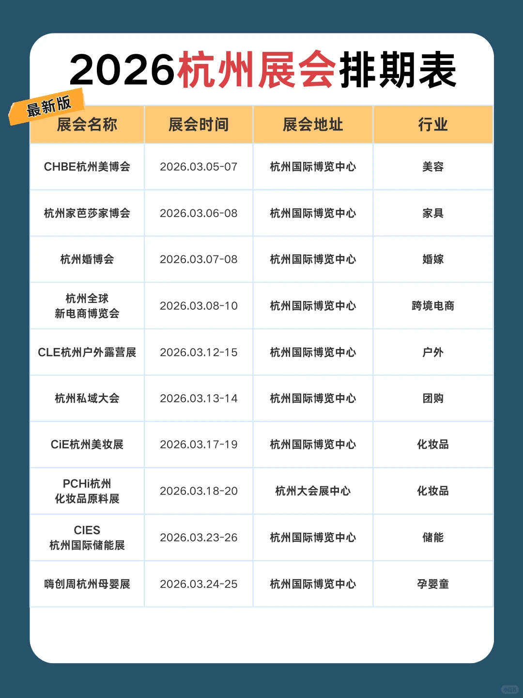 2026年杭州展会展会时间表+展会门票