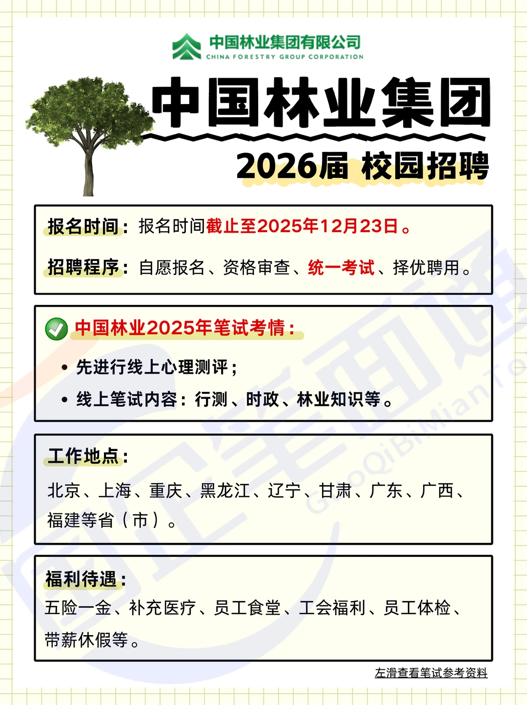 中国林业集团校招来啦!附笔试考情~