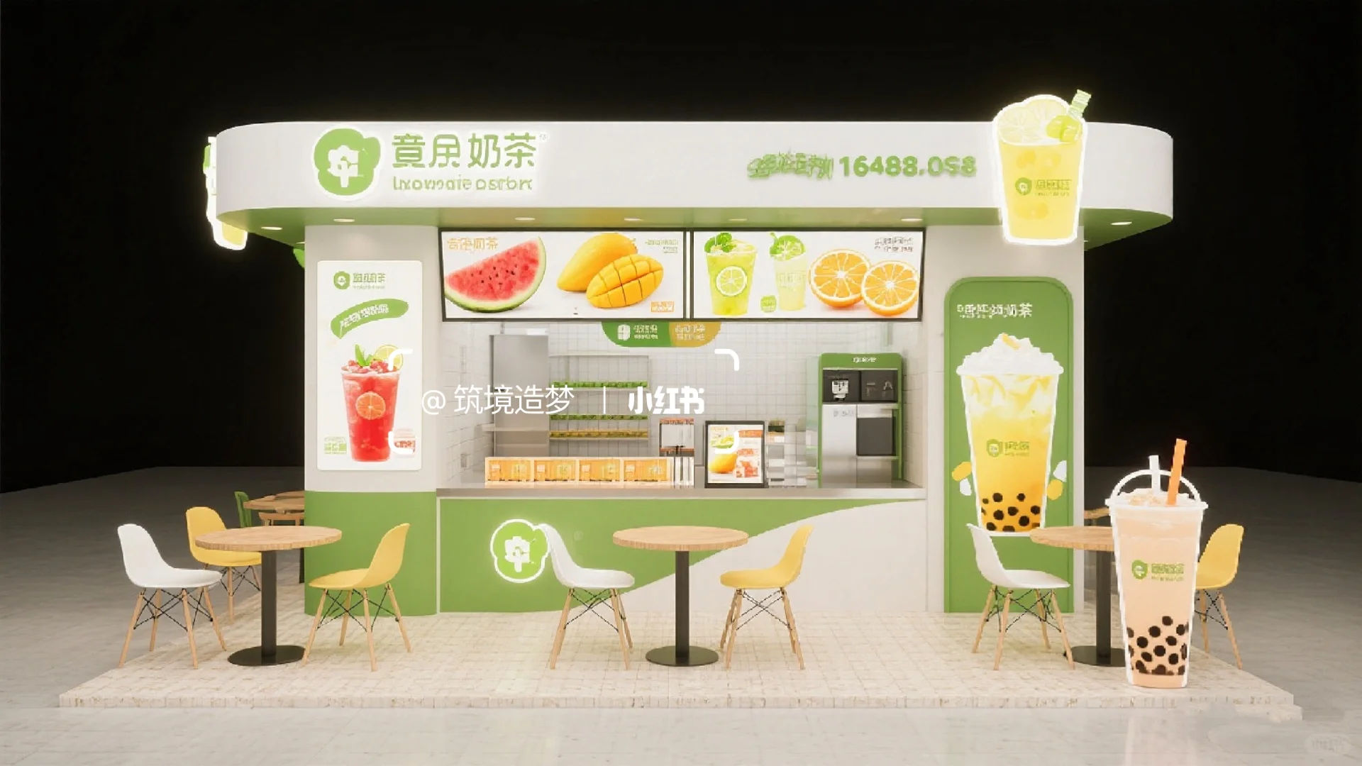 谁懂啊！被这几家清新奶茶展台拿捏了?