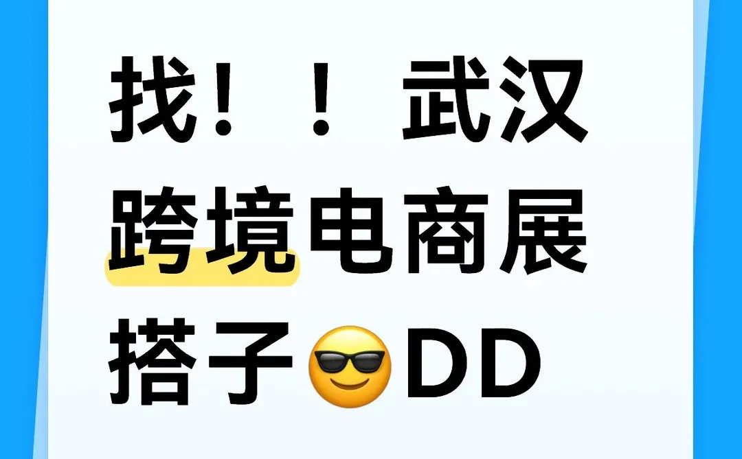 找！！武汉跨境电商展搭子?DD