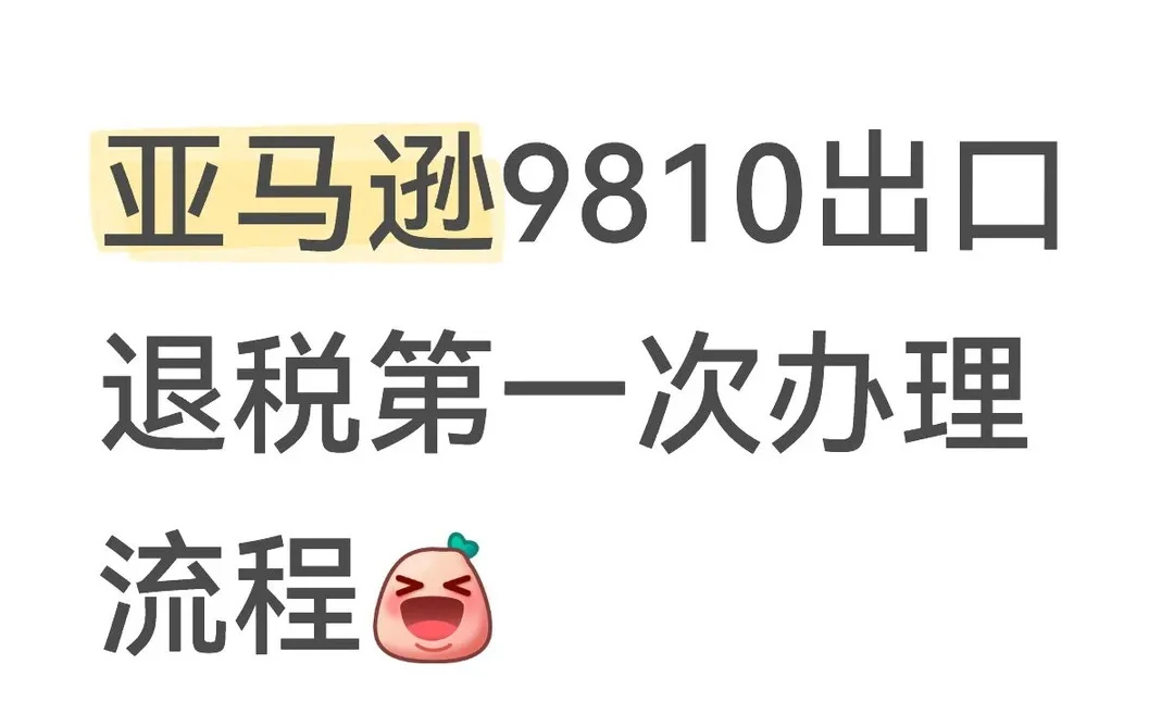 亚马逊9810办理出口退税（详细全流程）