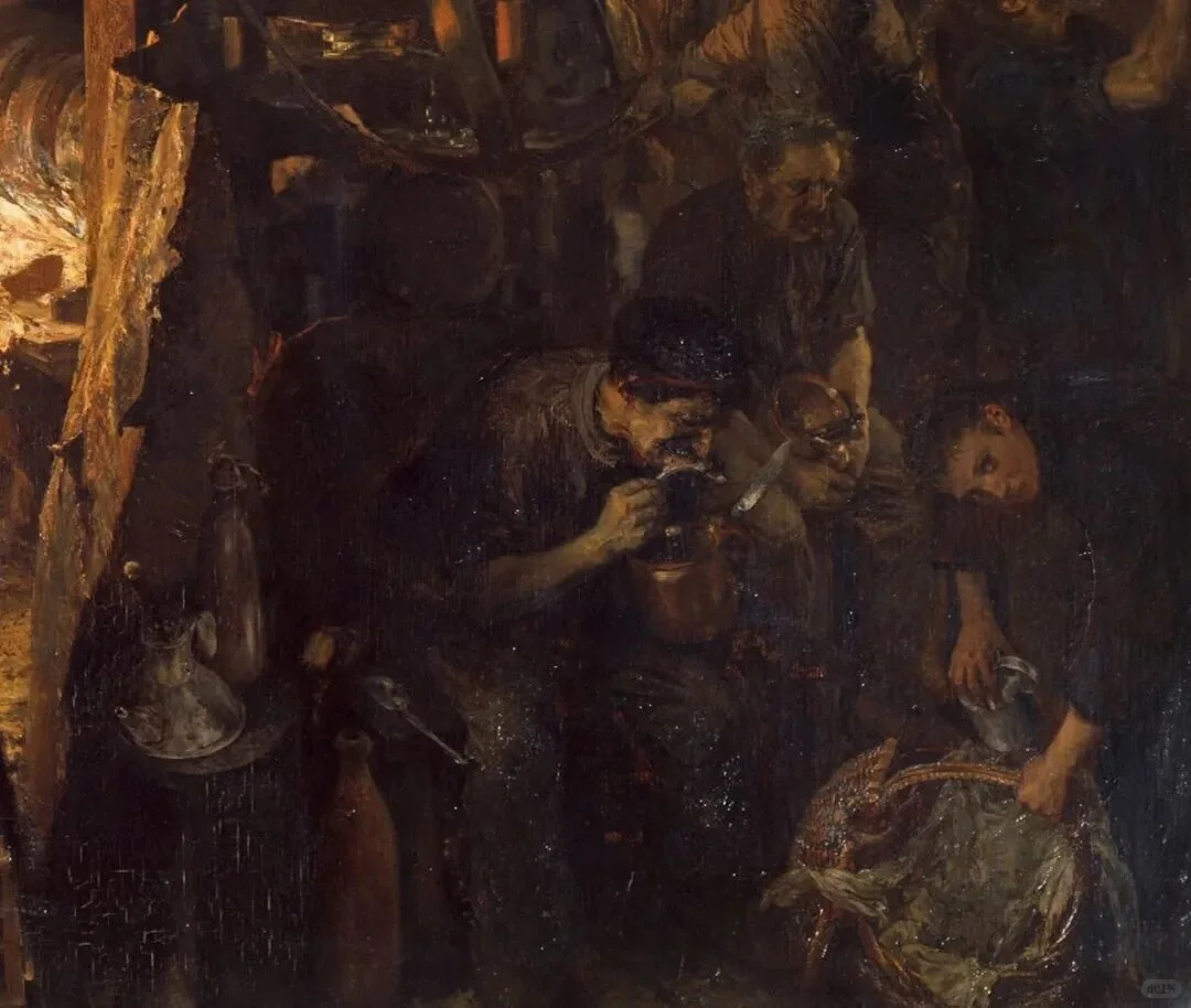 门采尔 代表作《轧铁工厂》