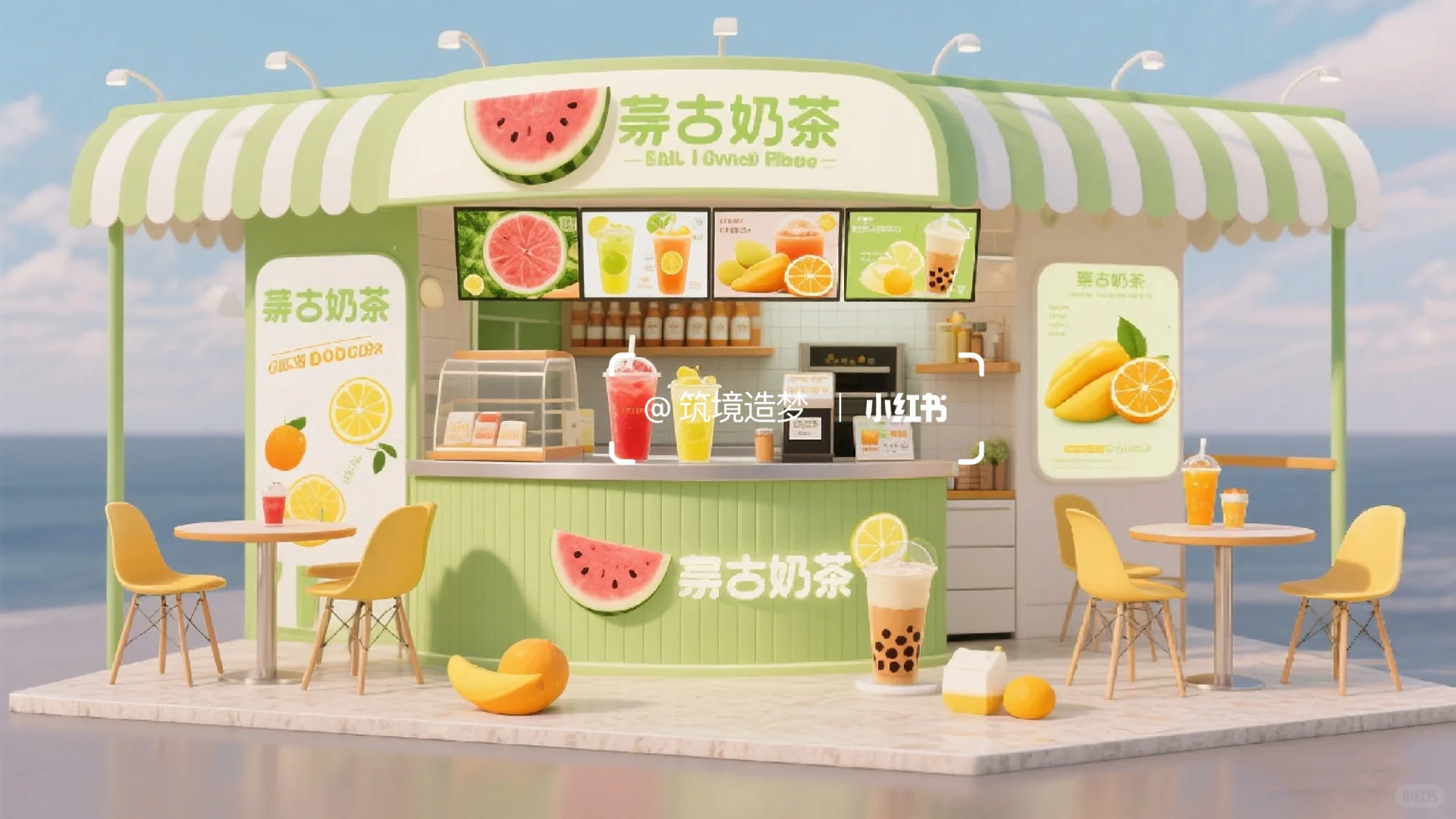谁懂啊！被这几家清新奶茶展台拿捏了?