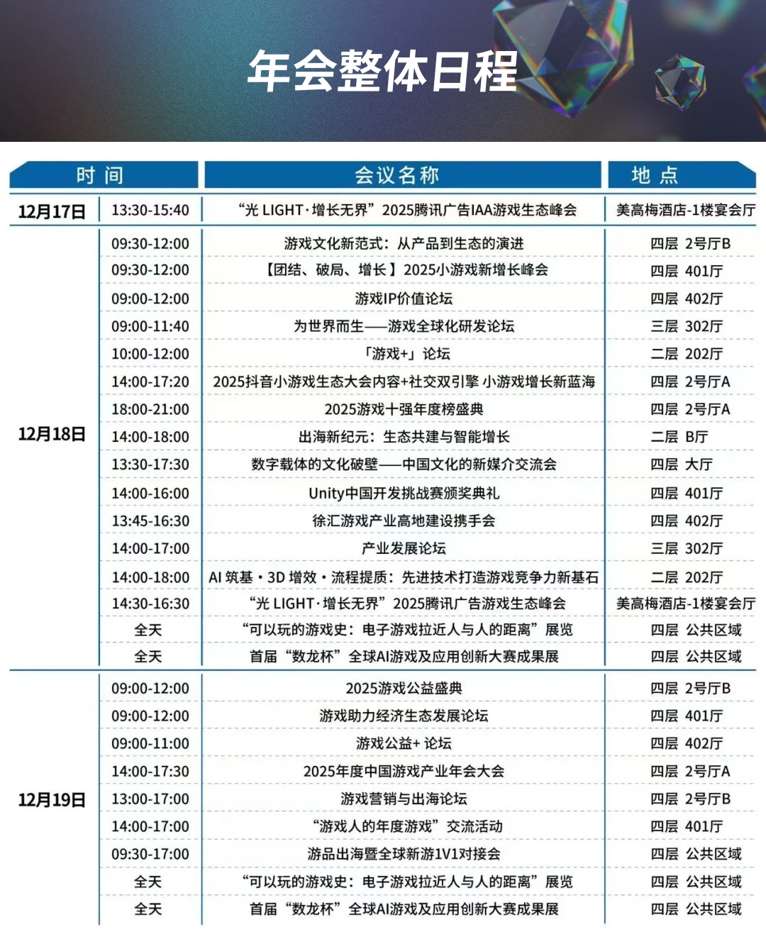 中国游戏产业年会超详细日程来啦～