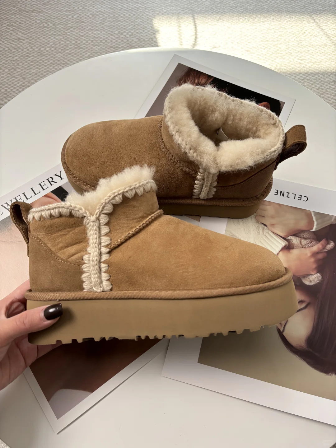 ? 这双毛线v口雪地靴，一眼就爱上了