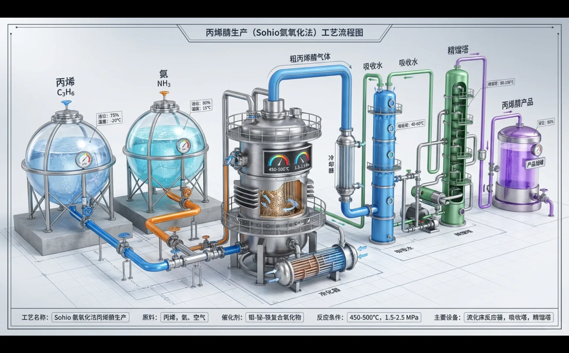 丙烯腈生产工艺流程