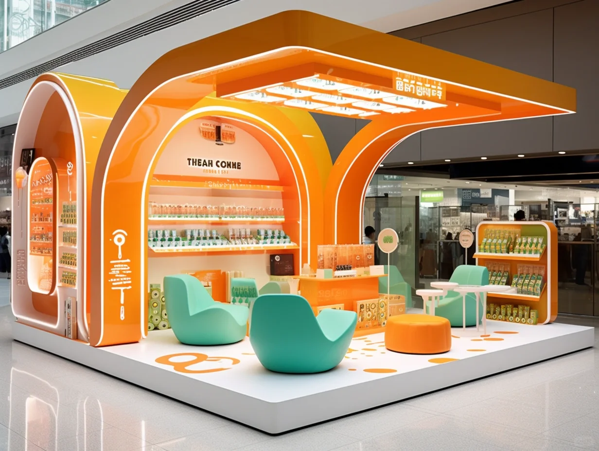 小清新风格的展台设计，吸引眼球的展位设计