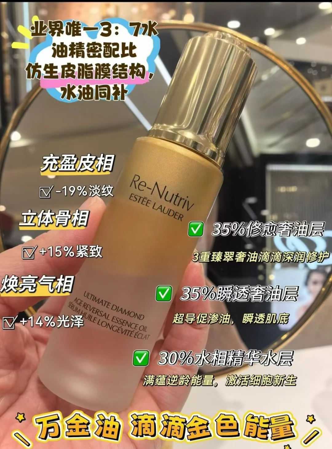 雅诗兰黛黑钻逆龄精华油太香太好用了