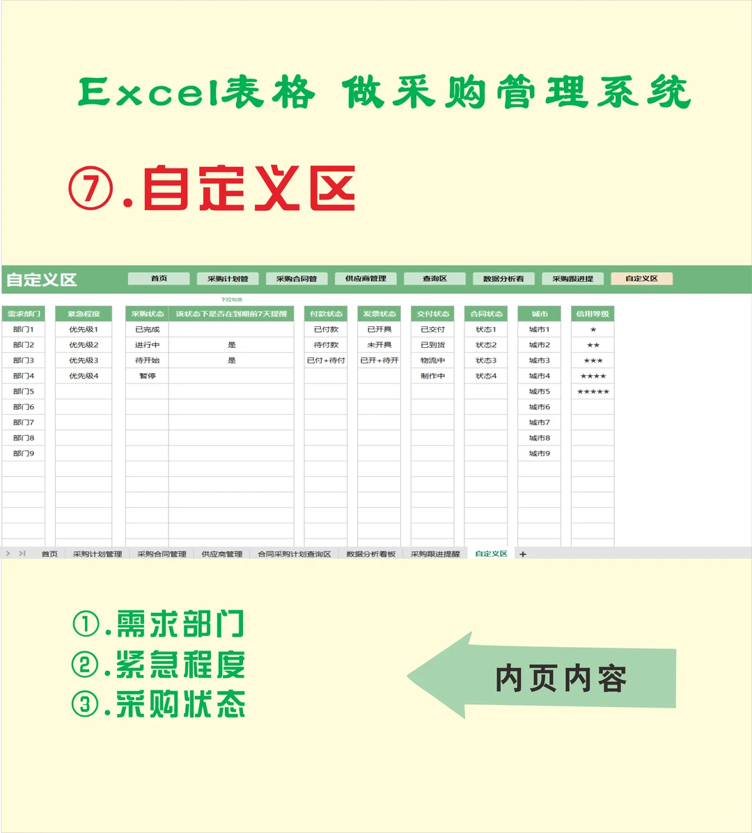 采购管理系统Excel表格做