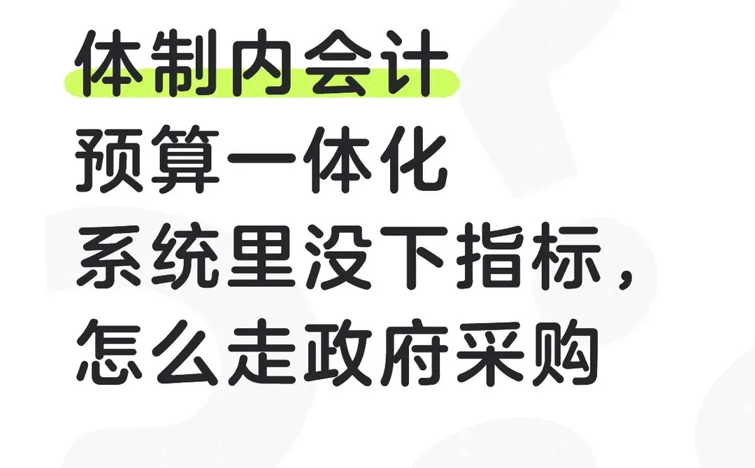 预算一体化系统里没下指标，怎么走政府采购