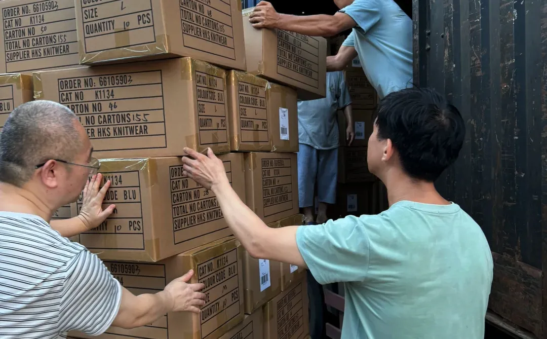 针织外贸单，装柜出货?