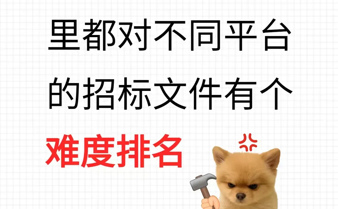 每个做标书人心里都有一个平台难度排名！