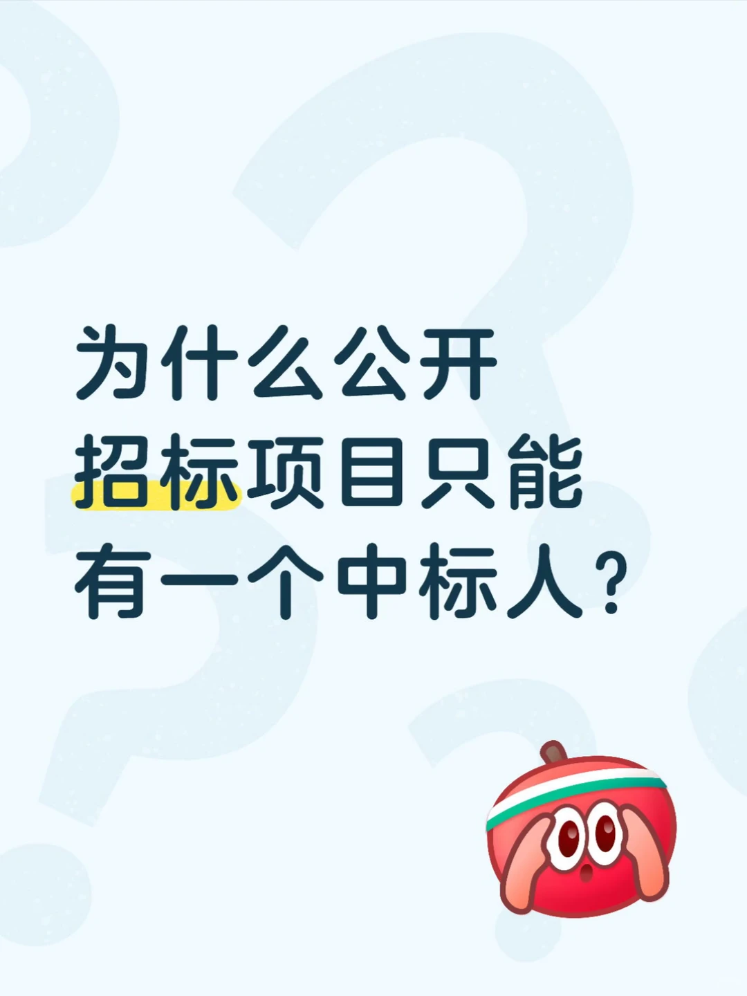 为什么公开招标项目只能有一个中标人？