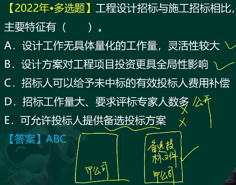 工程设计招标不易于量化招标