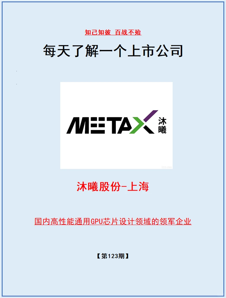 每天了解一个上市公司No.123:沐曦股份