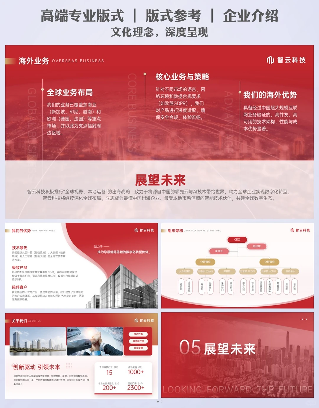 企业简介ppt模板：35页框架直接套