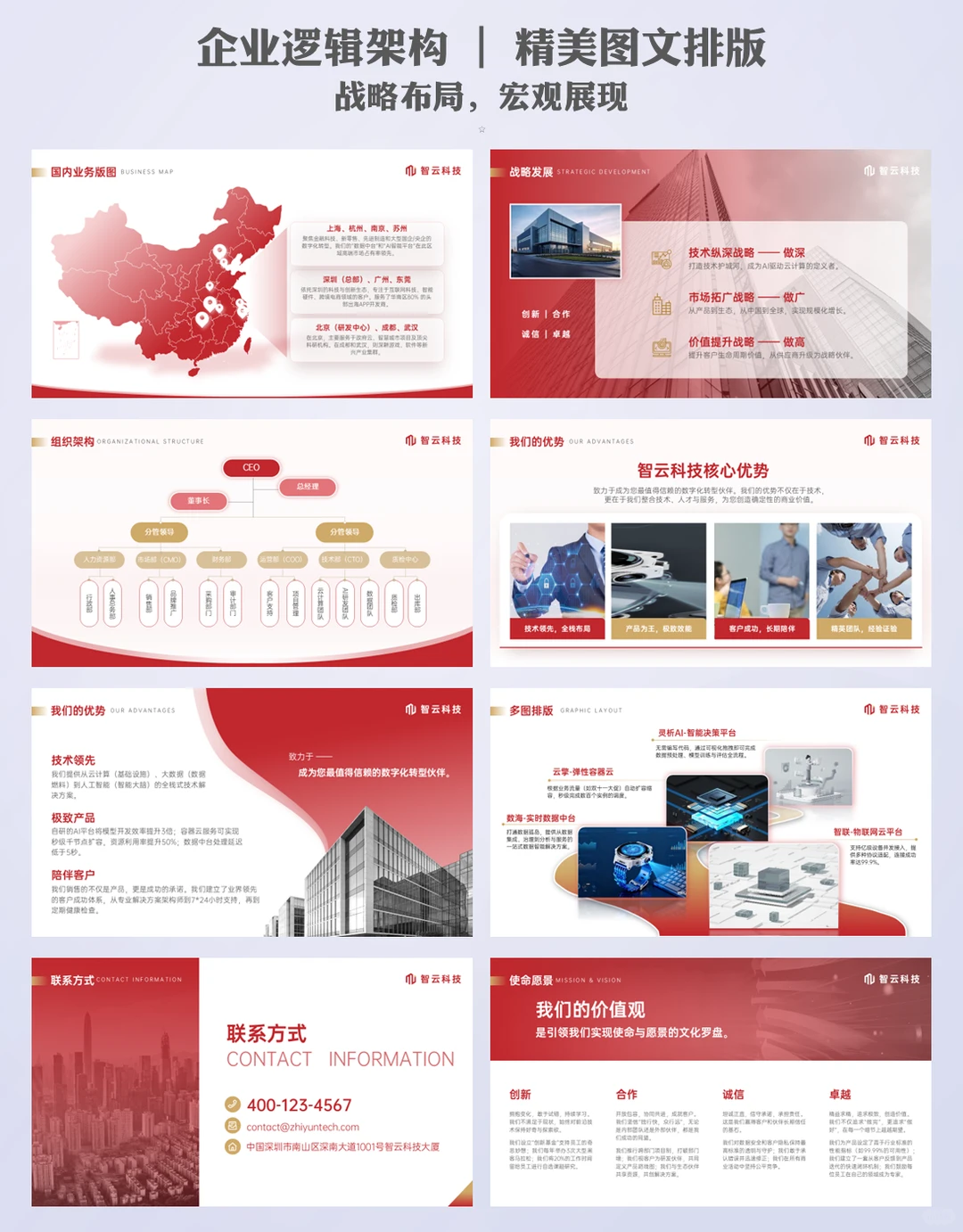 企业简介ppt模板：35页框架直接套