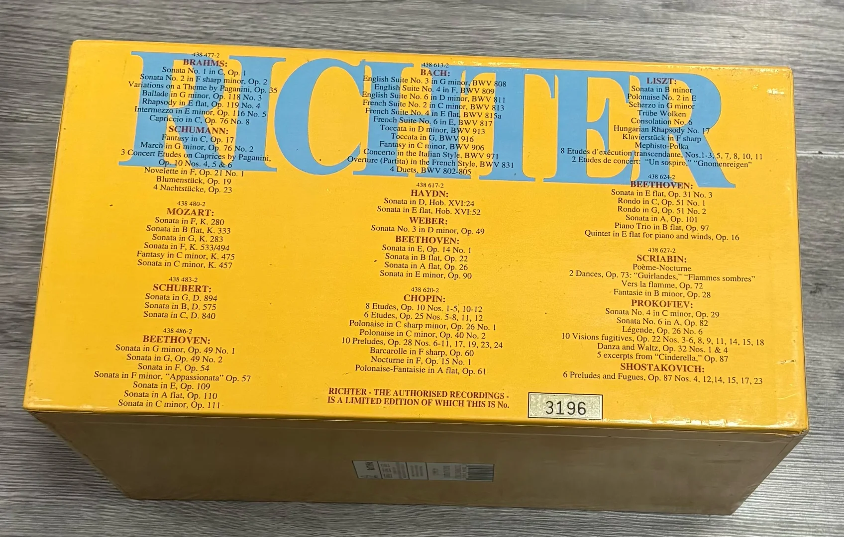 里赫特授权飞利浦公司录音21CD限量编号版