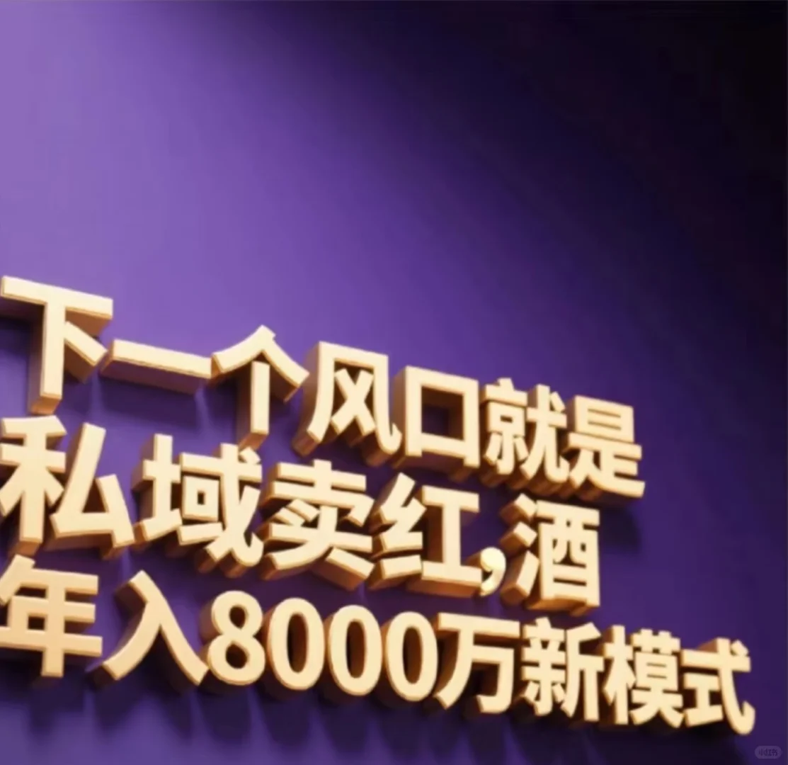 下一个风口就是私域卖酒一年1000W私域