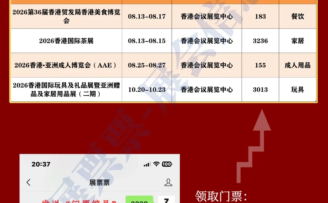 最新❗2026香港展会排期一览表+门票