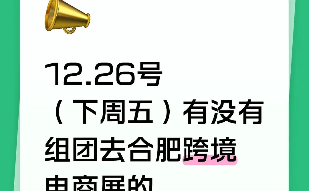 下周五有没有组团去合肥跨境电商展的