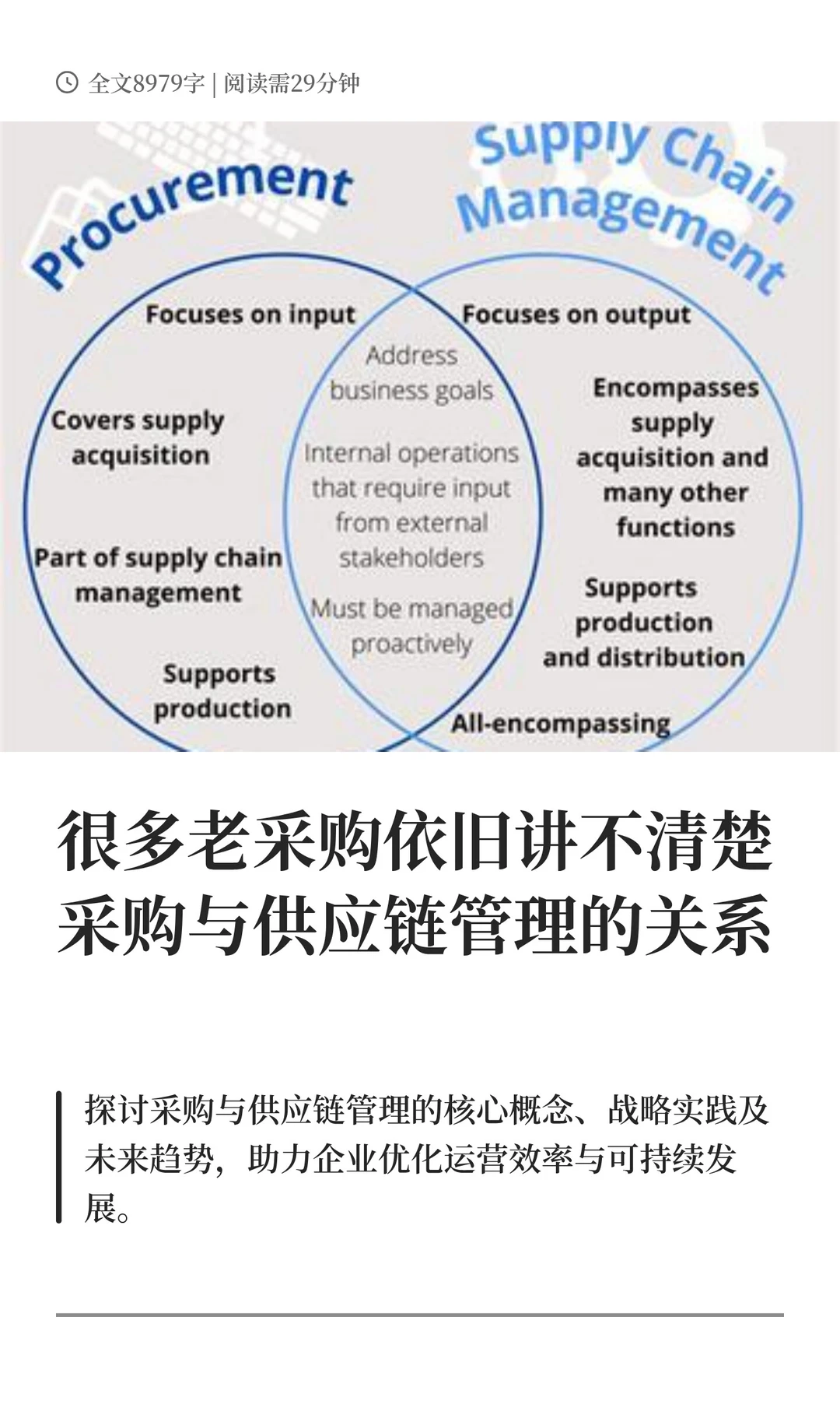 很多老采购依旧讲不清楚采购与供应链管理的