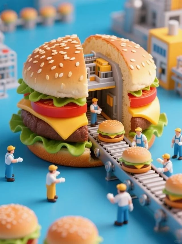 原来汉堡是这样生产的！！！