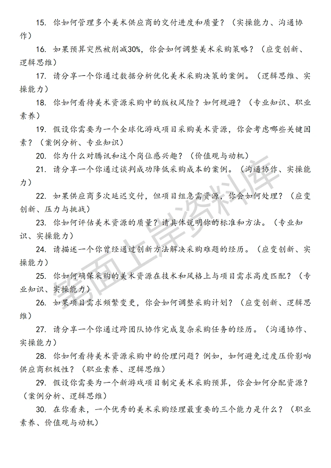 腾讯游戏美术服务采购经理