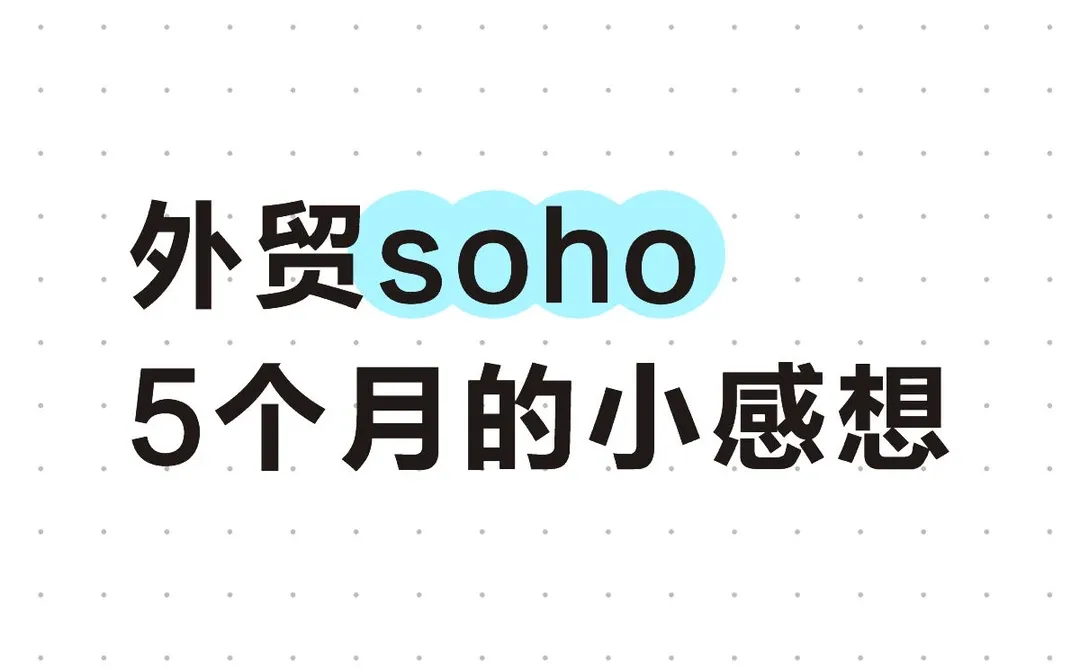 外贸soho5个月（能量重置版）