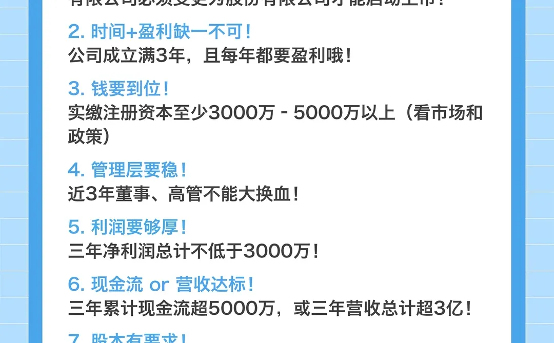 公司上市必看！8大硬核条件大公开！