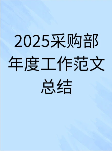 2025采购部年终成绩单
