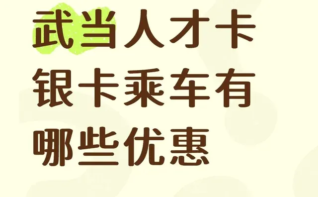 武当人才卡银卡乘车有哪些优惠