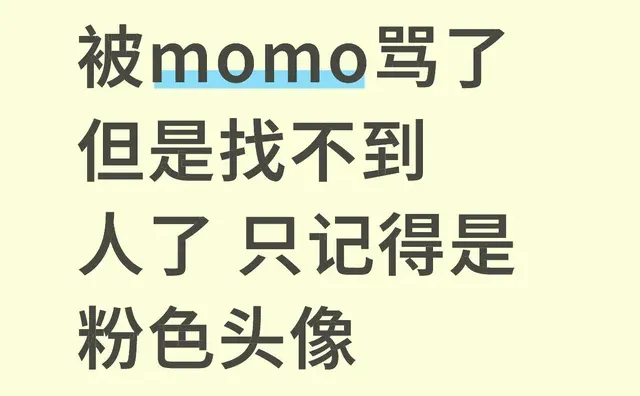 被momo骂了 但是找不到人了 只记得是粉色头像
