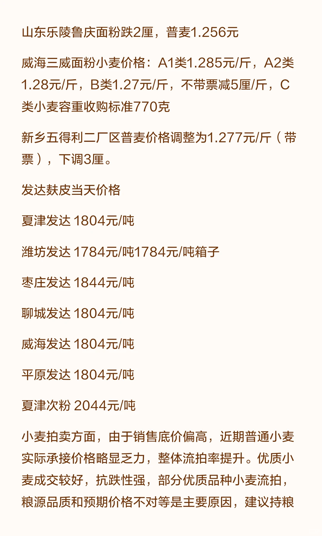 12月20日最新小麦玉米价格