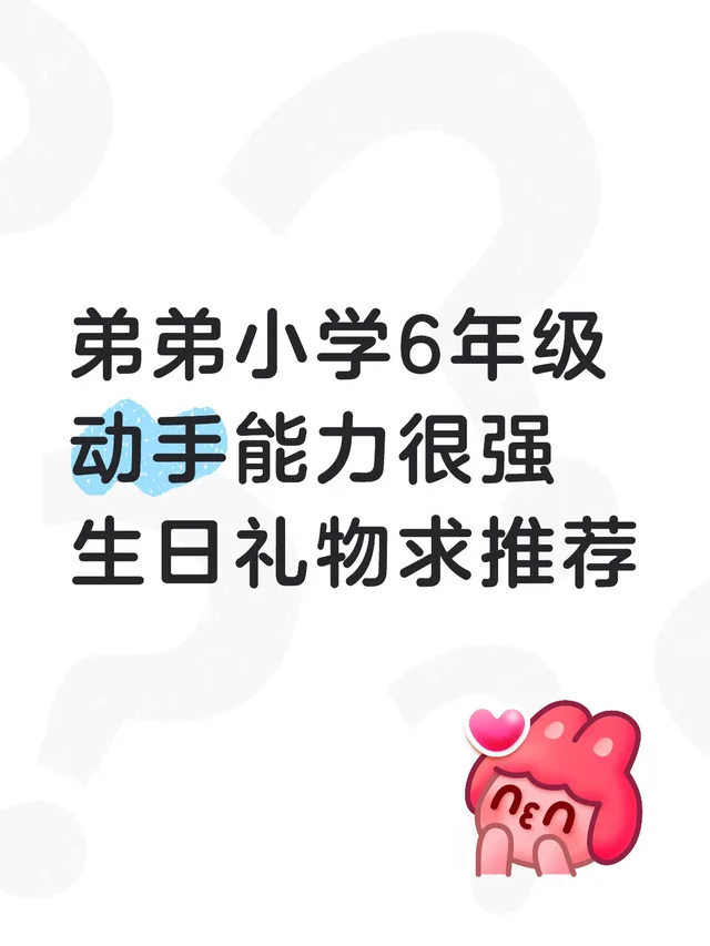 弟弟小学6年级，动手能力很强，求推荐一下生日礼物谢谢大家