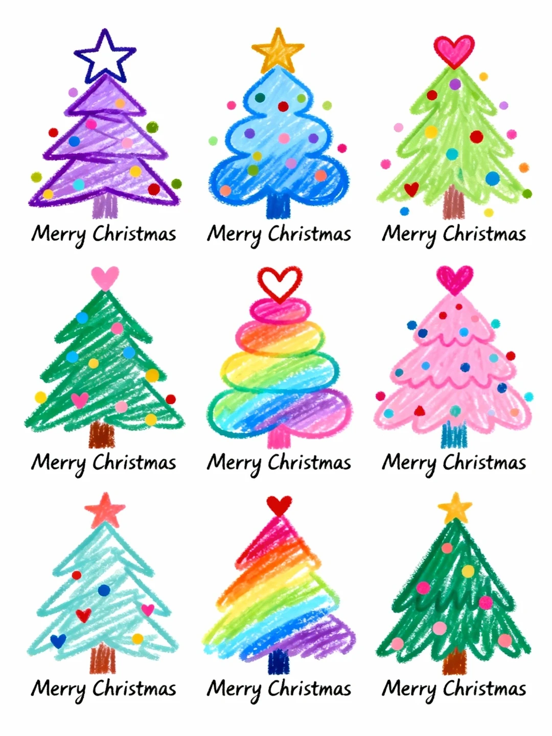 带娃画画｜圣诞树简笔画合集