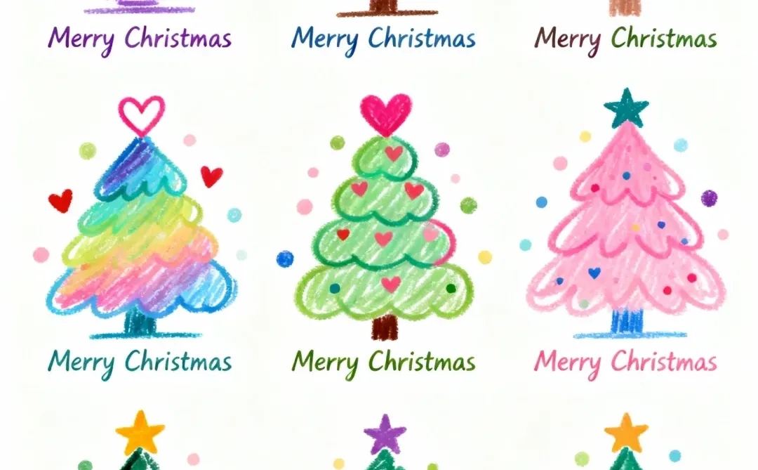 带娃画画｜圣诞树简笔画合集