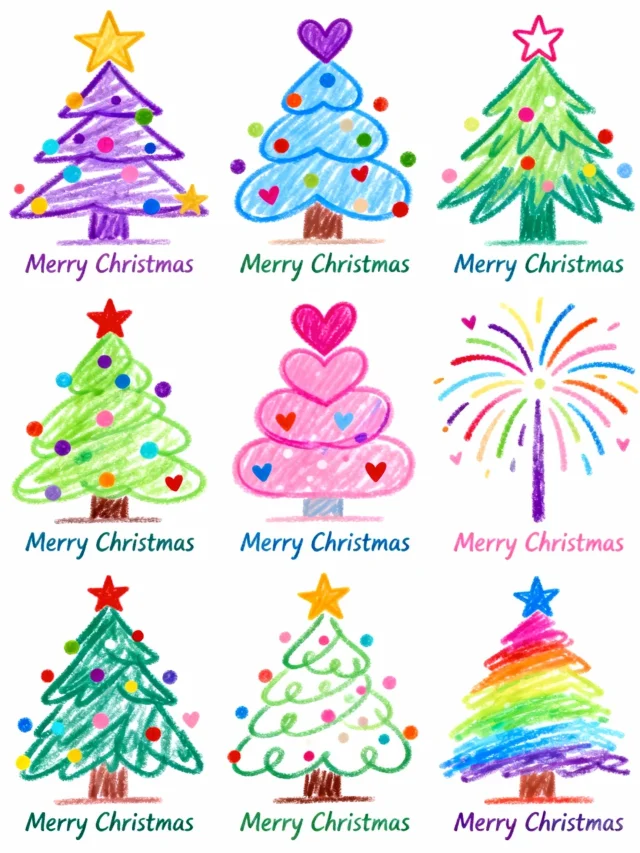 带娃画画｜圣诞树简笔画合集