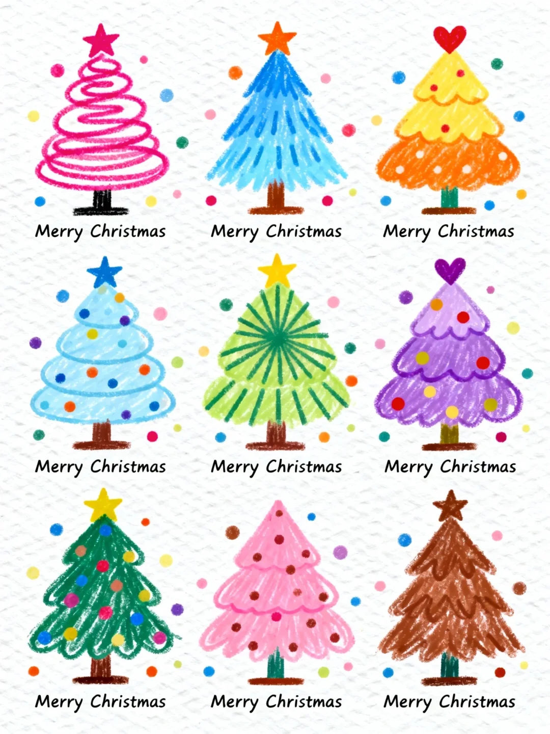 带娃画画｜圣诞树简笔画合集