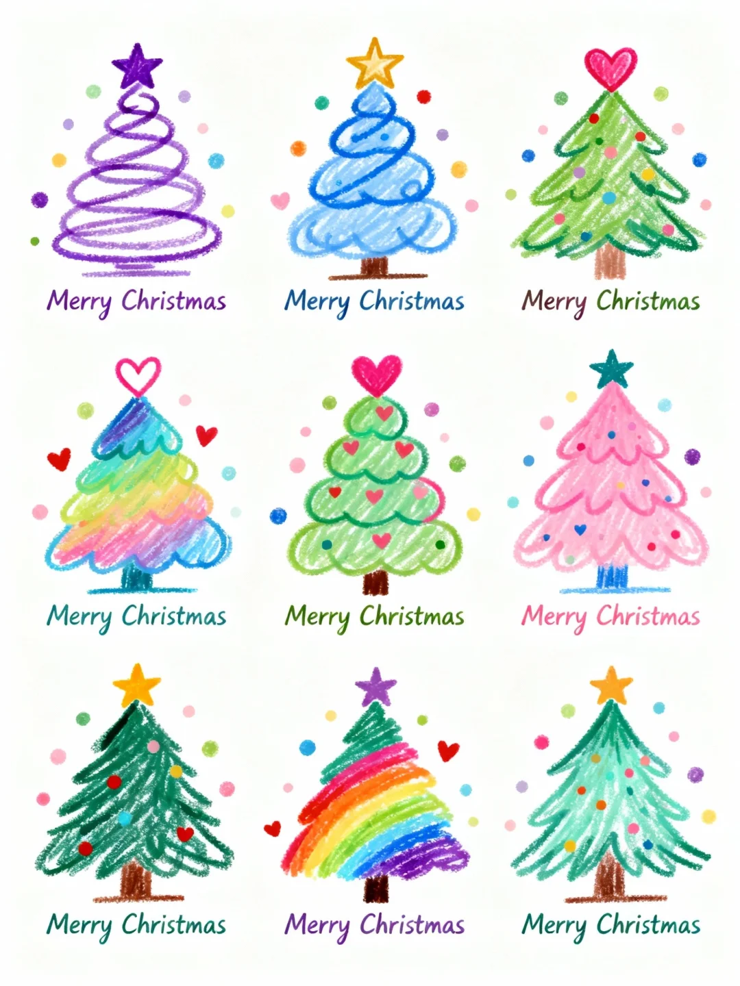 带娃画画｜圣诞树简笔画合集