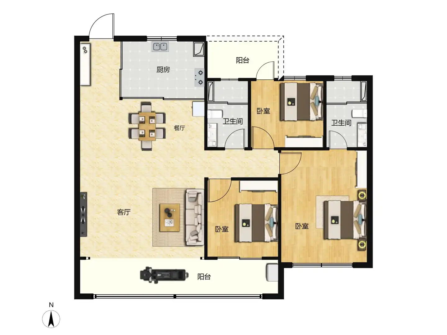 石家庄桥西区，130平，130万送车位