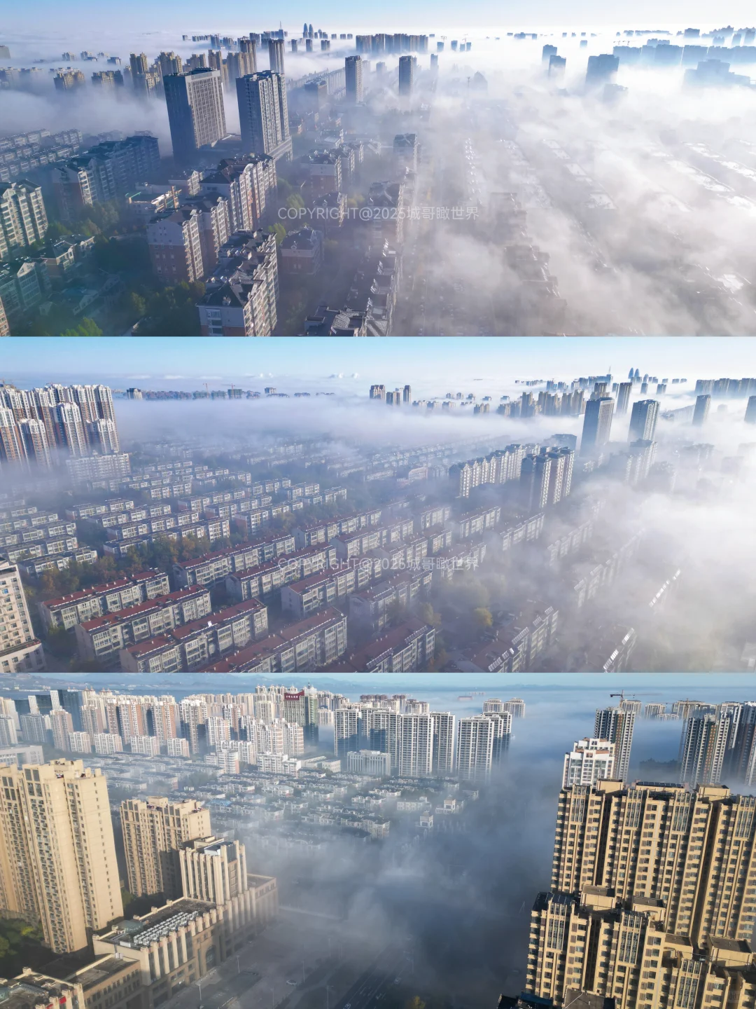 11月1日早晨，邢台城区的平流雾，恍若仙境