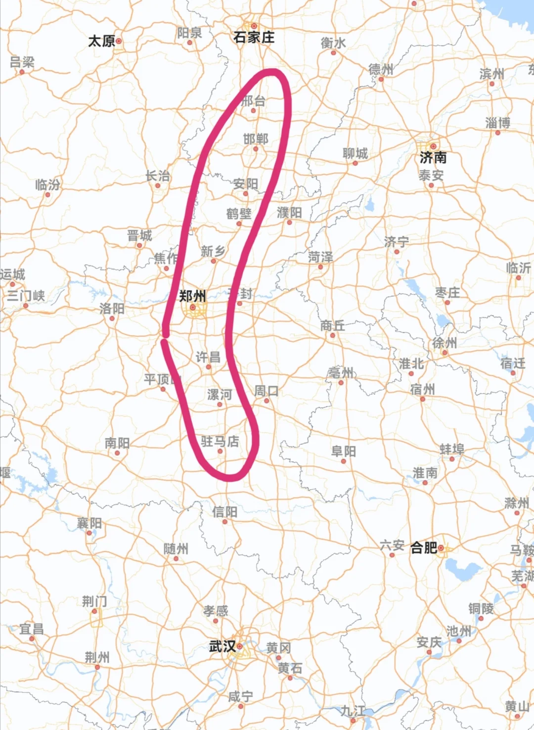 最紧凑的城市带：从邢台到驻马店