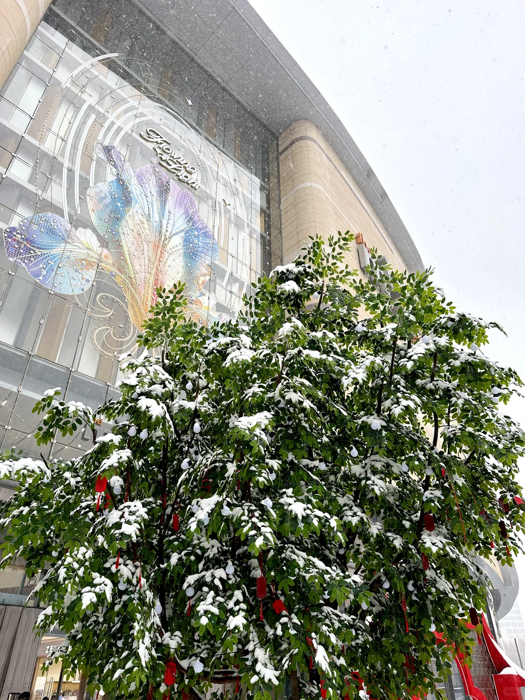 雪中的石家庄万象城美爆了！