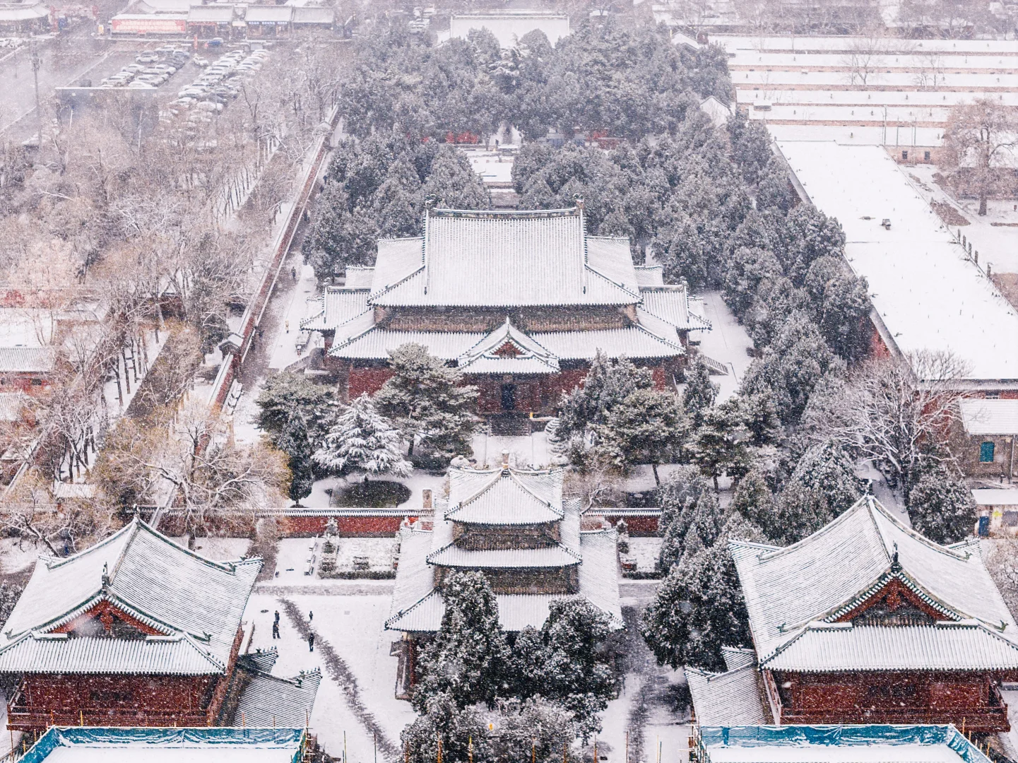 石家庄初雪，赴隆兴寺之约❄️