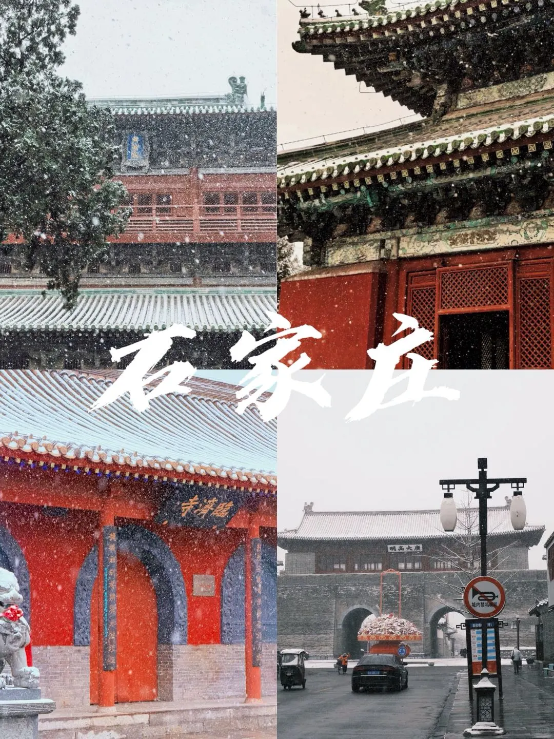 石家庄初雪❄️正定雪城  打卡古寺风雪