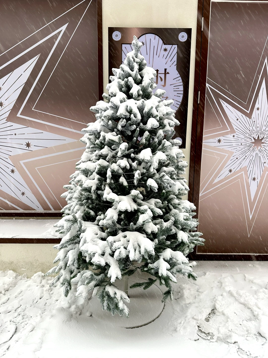 雪中的石家庄万象城美爆了！